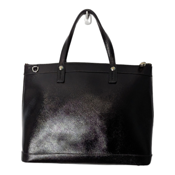 Henri Bendel West 57th Carry All Tote Handbag Saffiano Colorblock Black White - Picture 2 of 14